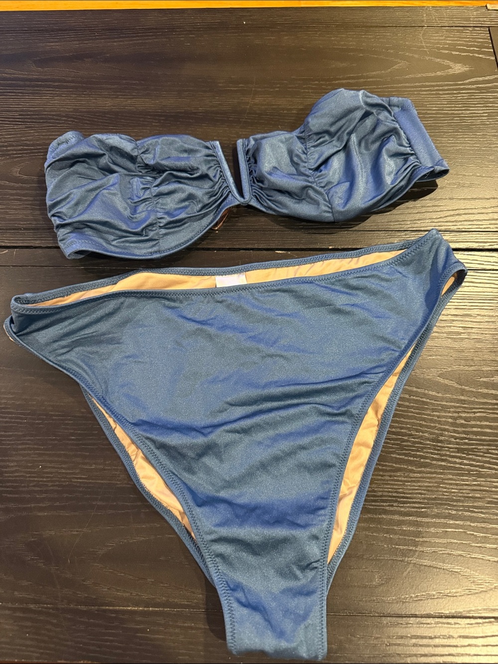 Shade & Shore Navy Bandeau Bikini Set